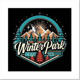 Retro Winter Park Ski Posters and Art